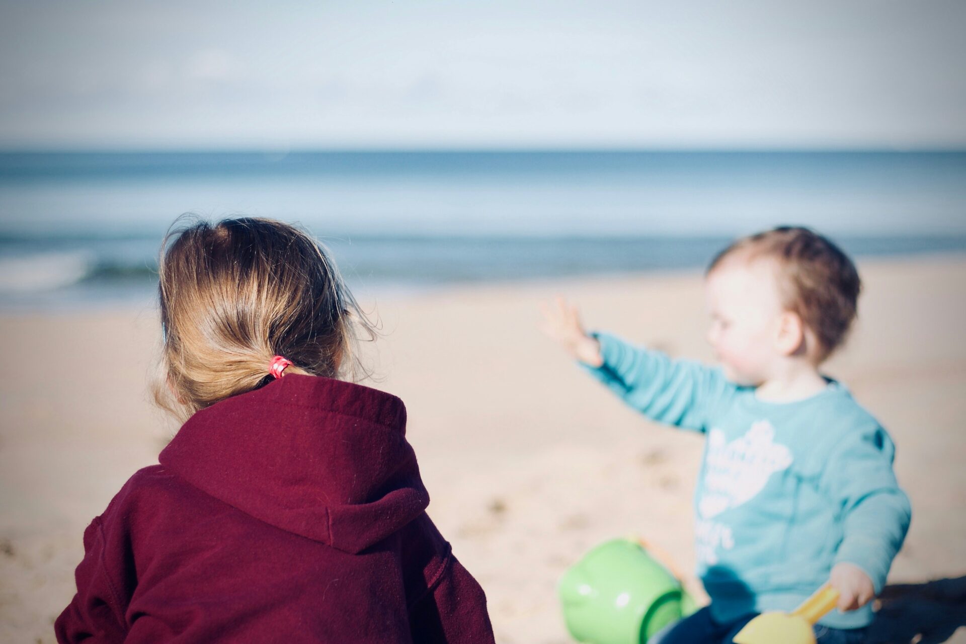 Two children at the beach
